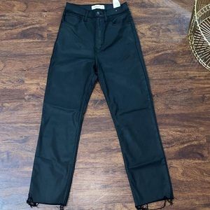 Abercrombie leather looking jean pants
